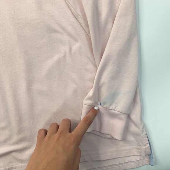 Greyson Polo Shirt Mens L Large Light Pink Long Sleeve Cotton Blend Ribbed Cuffs - Picture 5 of 10
